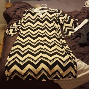 Chevron cream and black dress