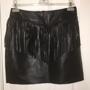 Faux leather black skirt