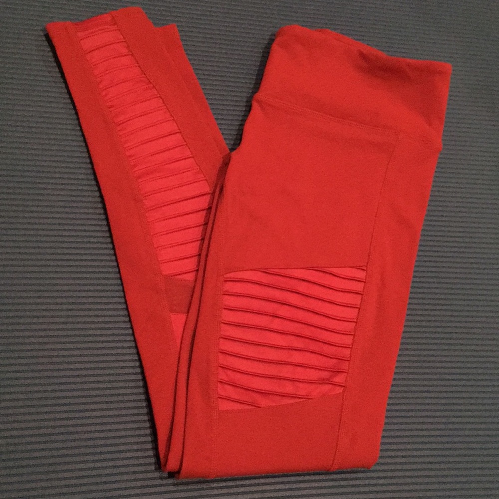 AloYoga burnt orange moto legging