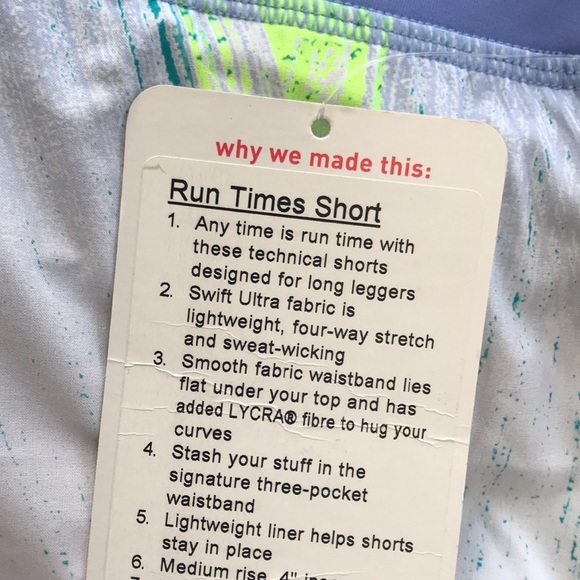 • Lululemon • Run Times Shorts Wind Chill New - Picture 7 of 7