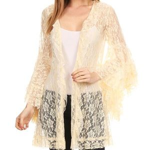 Shabby lace duster/tunic cream color