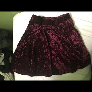 Burgundy velvet skirt
