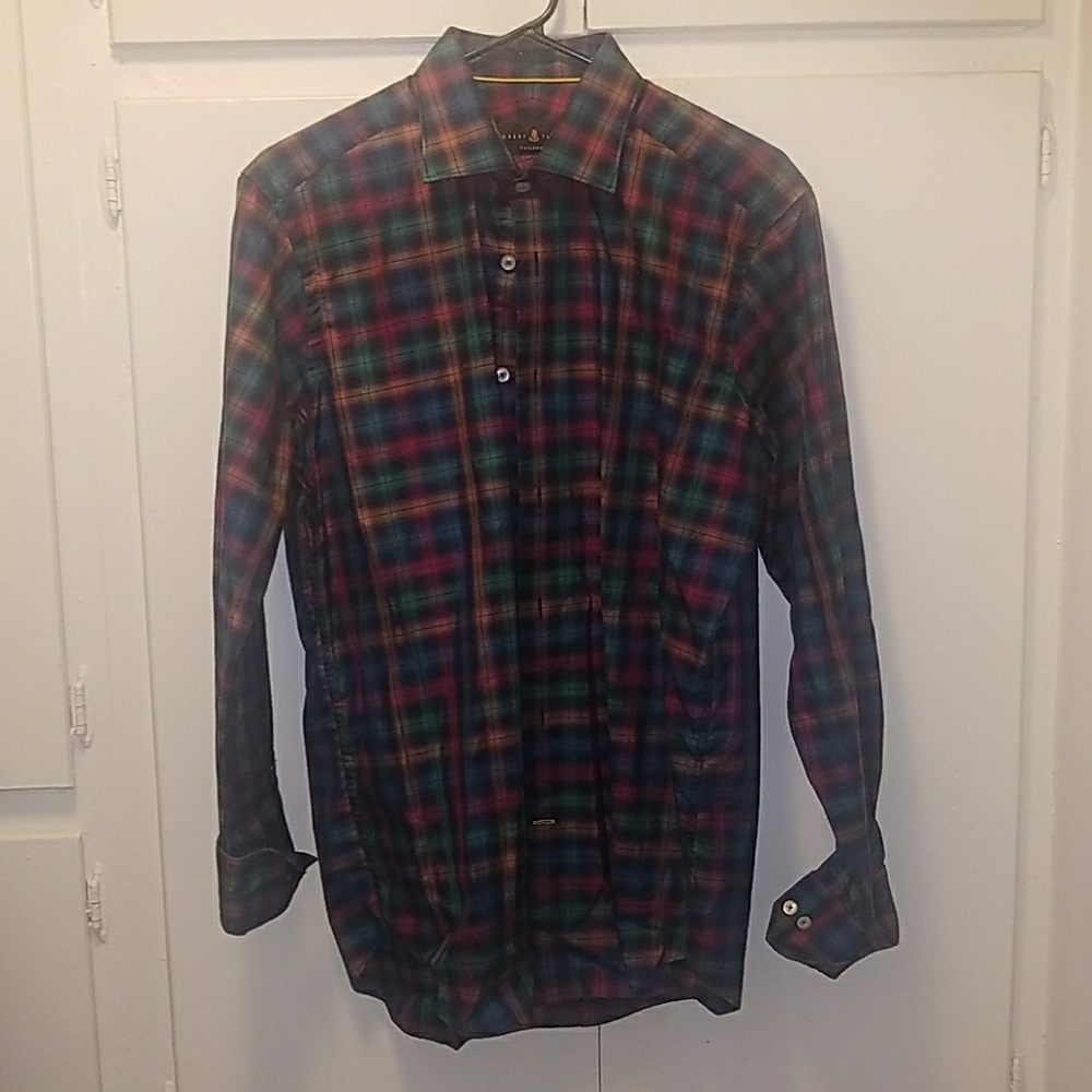 Robert Talbott tailored flannel button up shirt