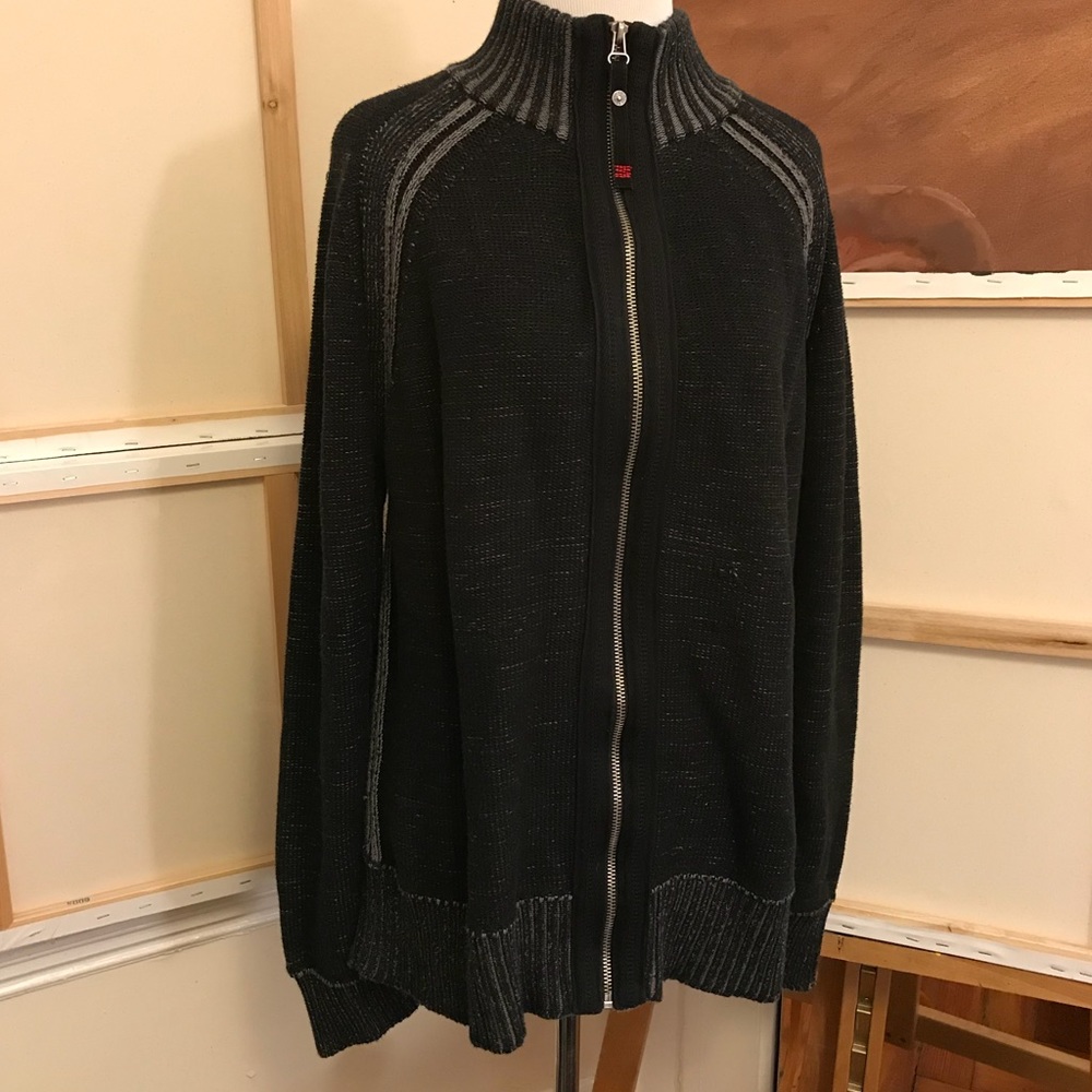 Guess Zip Up Knit Sweater