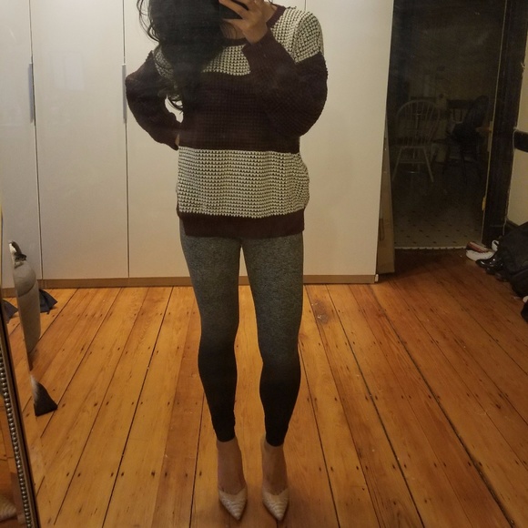 Chunky Sweater - Red/Burgundy + B&W - Picture 3 of 6