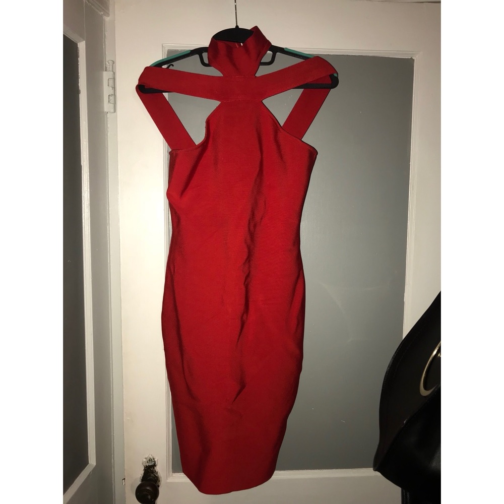 Red Bandage Cut Out Dress