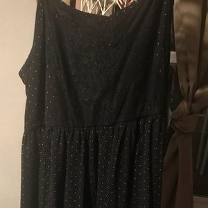 Plus Sized Polka Dot and Lace Dress