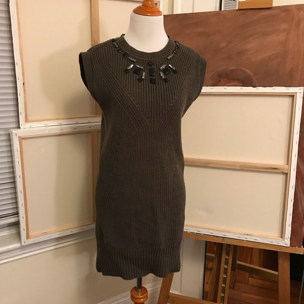 Simply Vera Tank Sweater Dress / Jeweled Neckline
