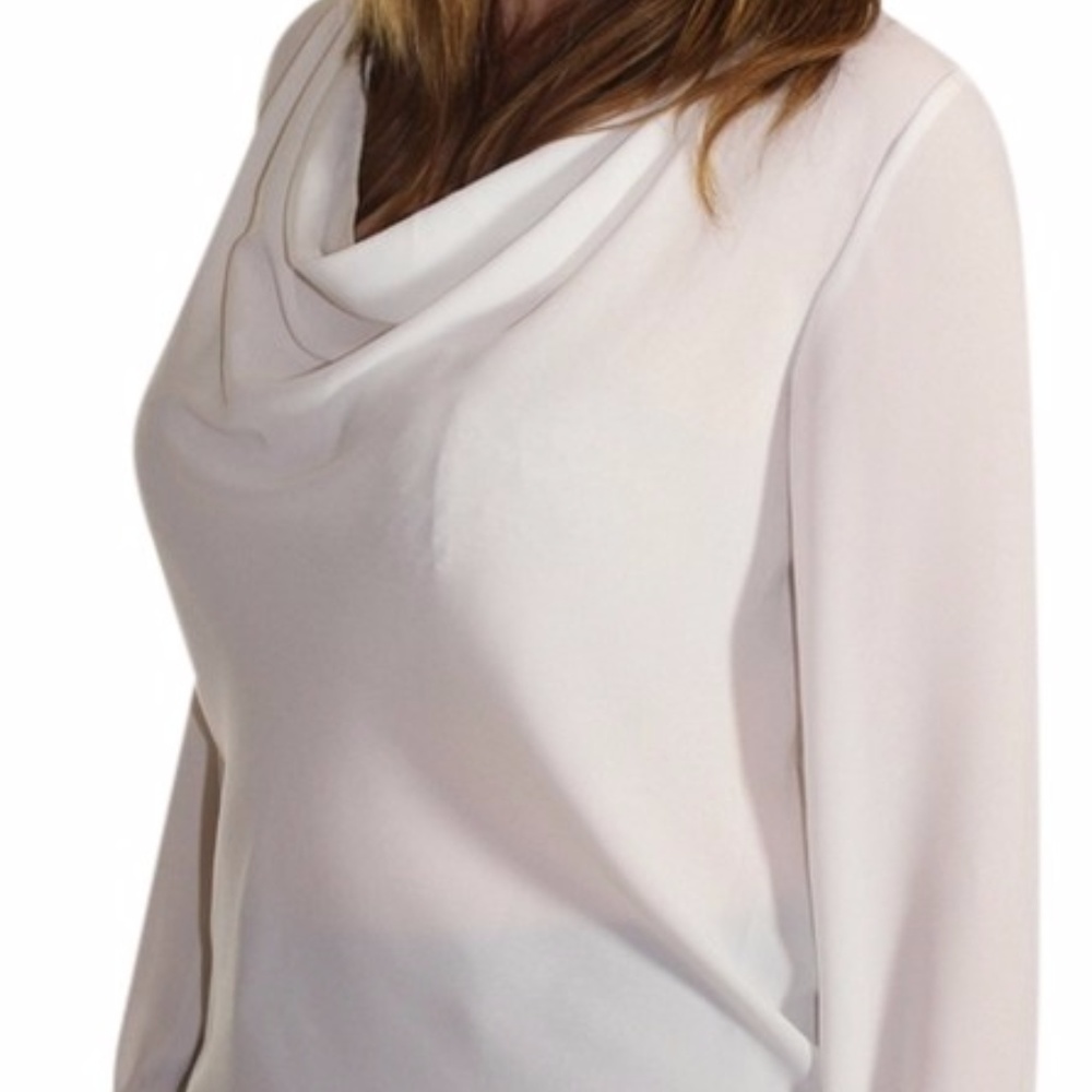 •||LAST CALL||• INC LONG SLEEVE Cowl-Neck BLOUSE