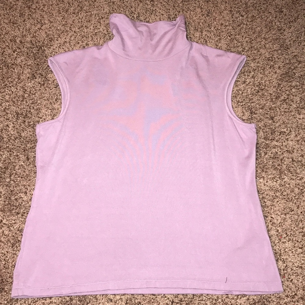 Cropped turtle neck tank top