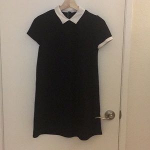 Zara Trafalue black dress with white collar