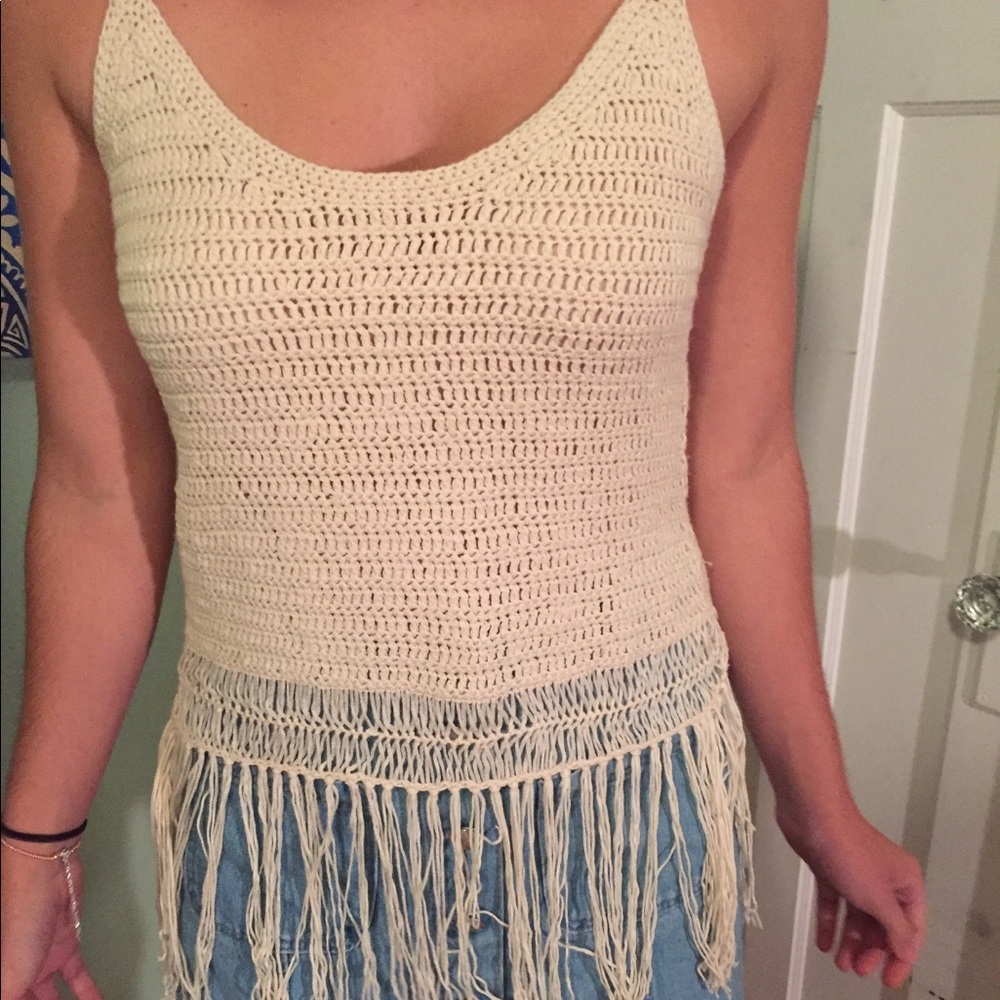 Cloud Chaser - Kohl’s Fringe Crochet Tank Top
