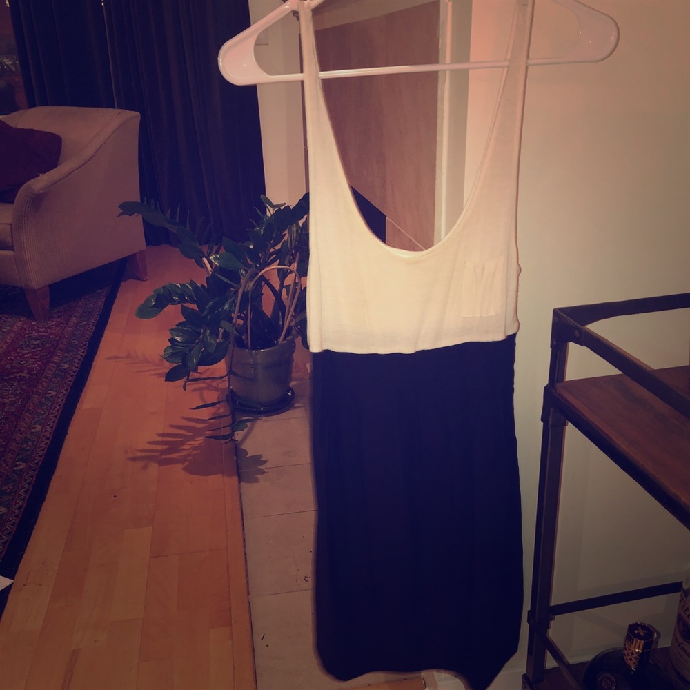 Blue and White Colorblock Dress