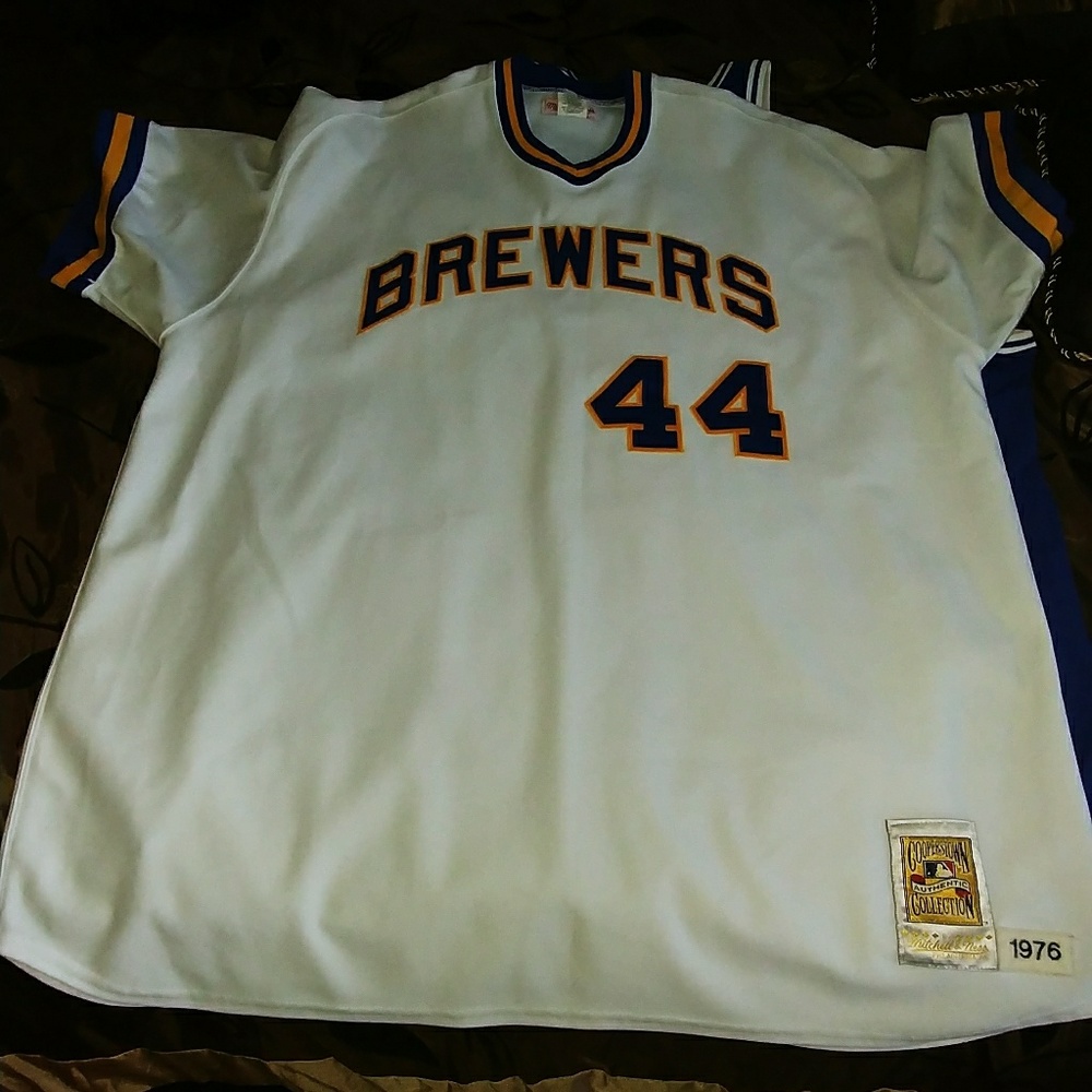 #44 Milwaukee Brewers Cooperstown Baseball Jersey