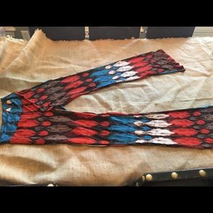 Feather inspired flare bottom palazzo pants