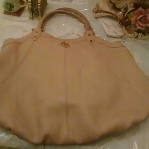 Tory Burch Leather large hobo beige