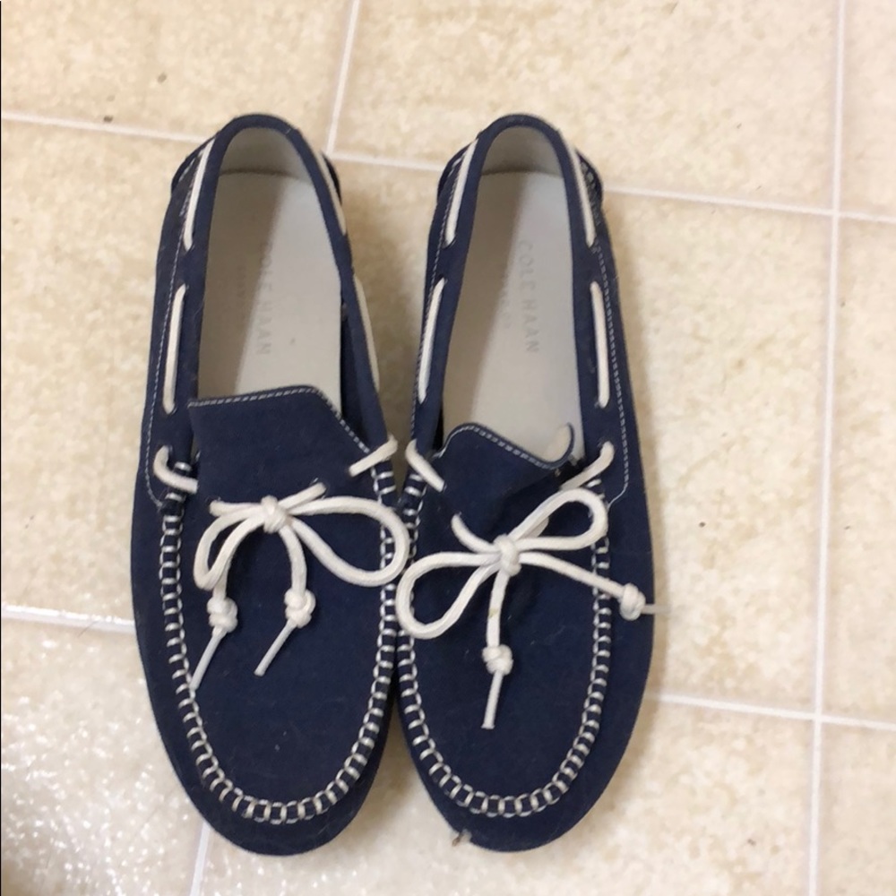 Navy and White Cole Haan Loafers