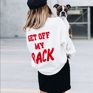 GET OFF MY BACK ❌ KNIT SWEATER WITH APPLIQUÉ