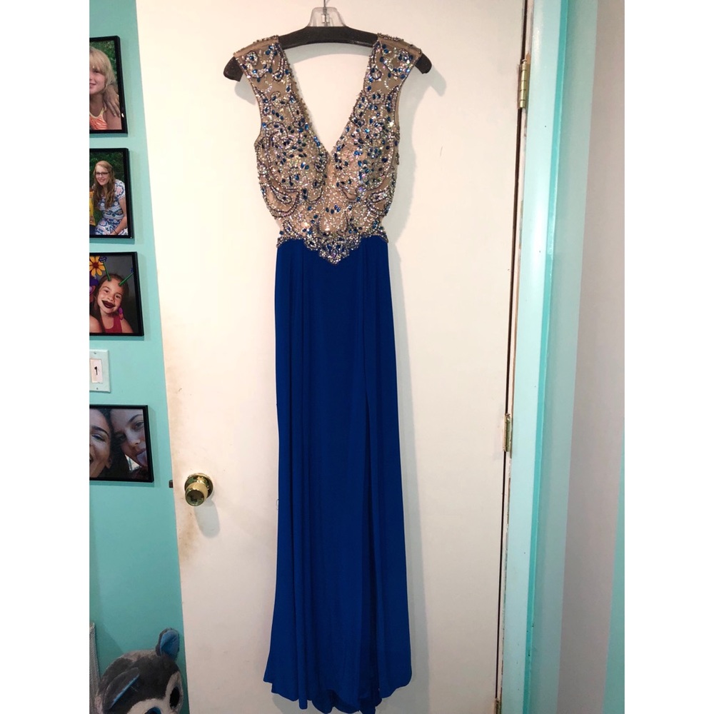 Nadia Crystal Beaded Slit Dress main image 1