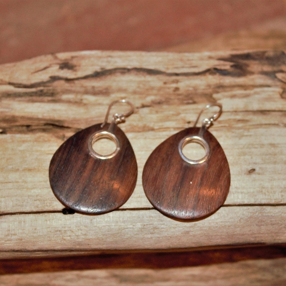 Silpada Sonokeling Wood and Sterling Earrings
