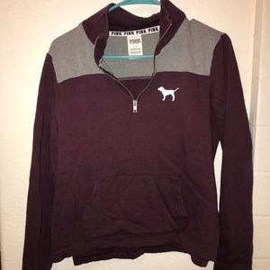 VS PINK Maroon half zip