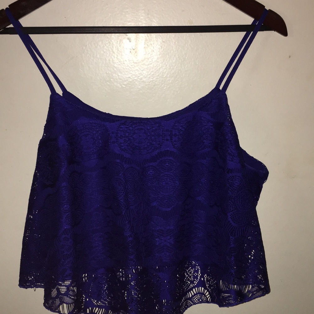 cute royal blue croptop