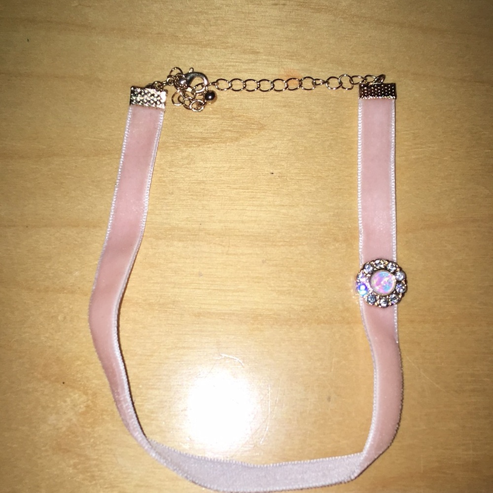 Pink Velvet Choker Necklace