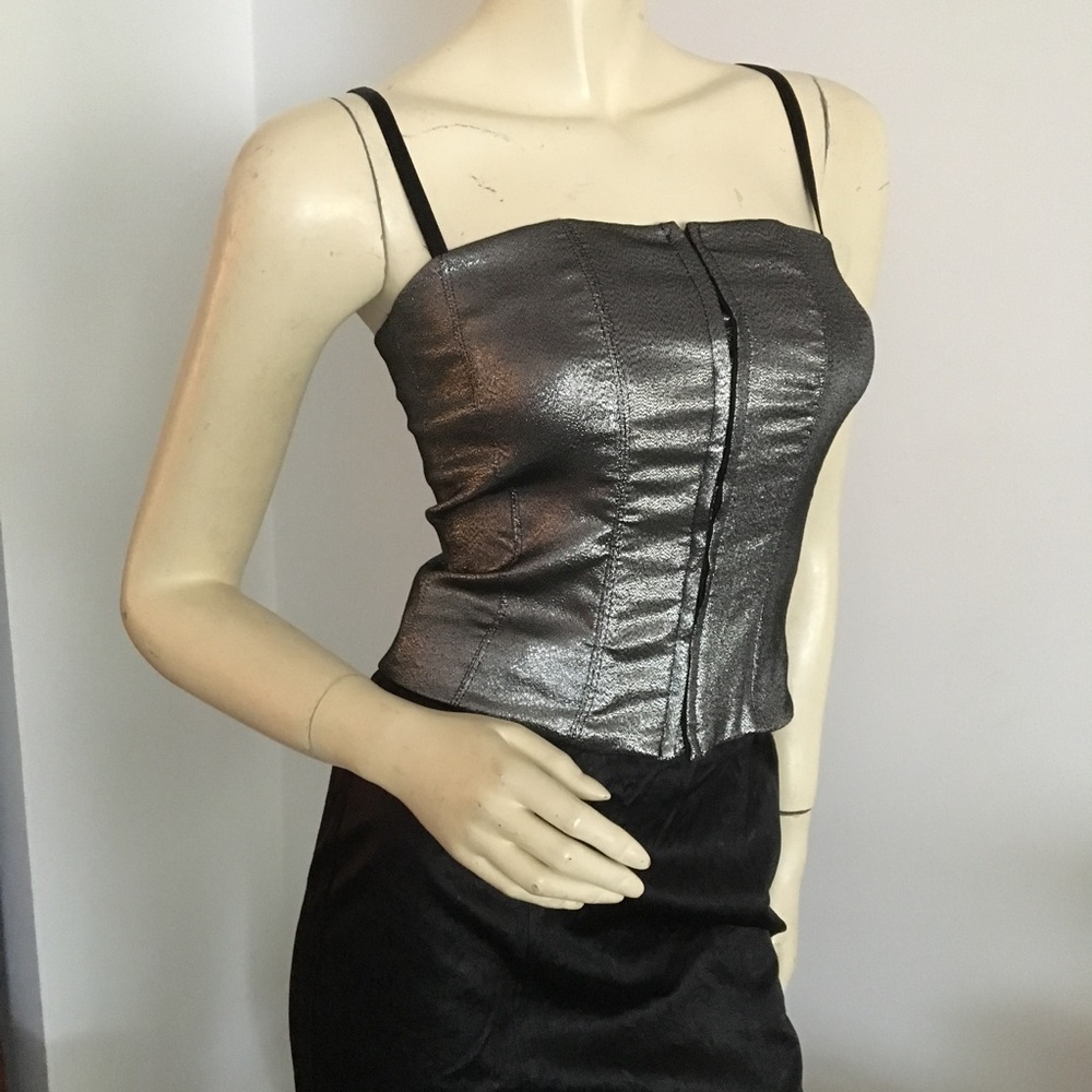gun metal Metallic bustier
