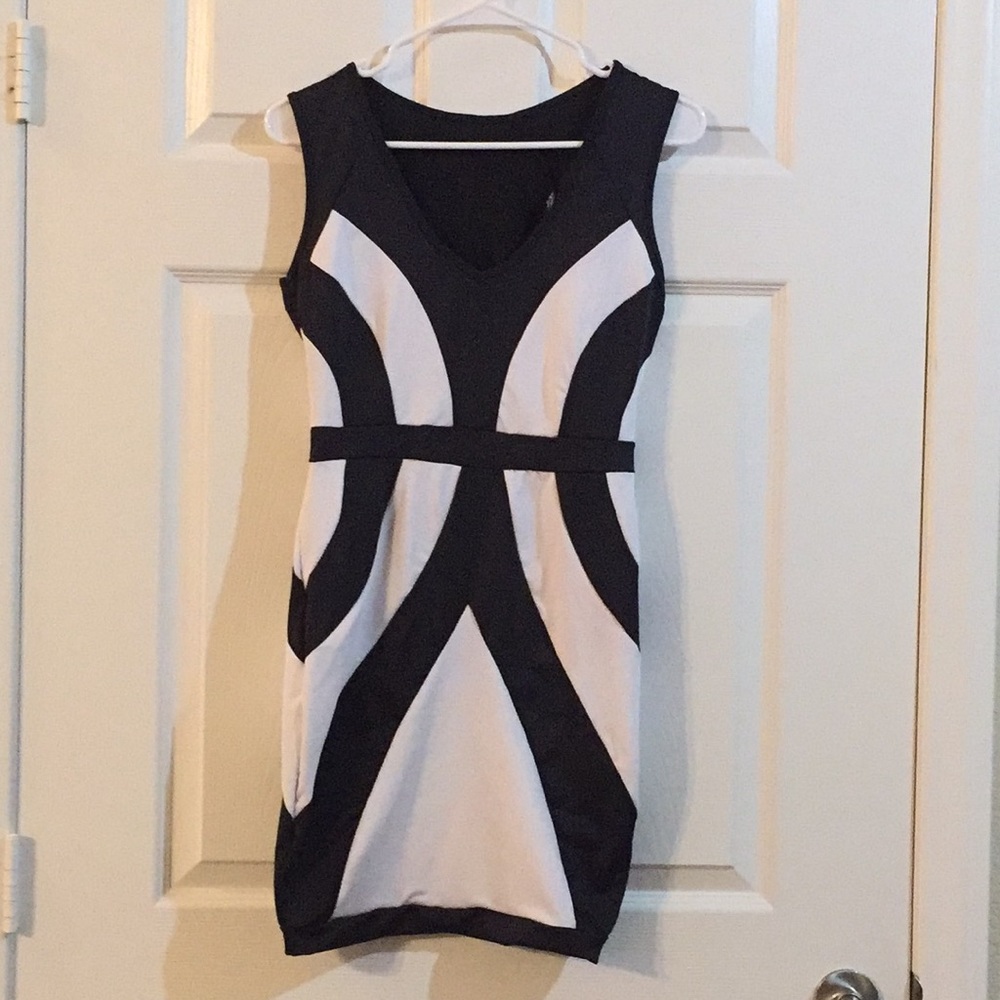 black and white dress