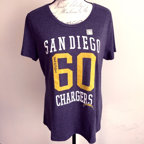 VICTORIAS SECRET PINK NFL SAN DIEGO CHARGERS FOOTBALL CREW TEESHIRT NWT