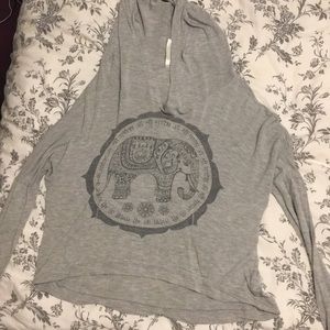 Hooded graphic sweater