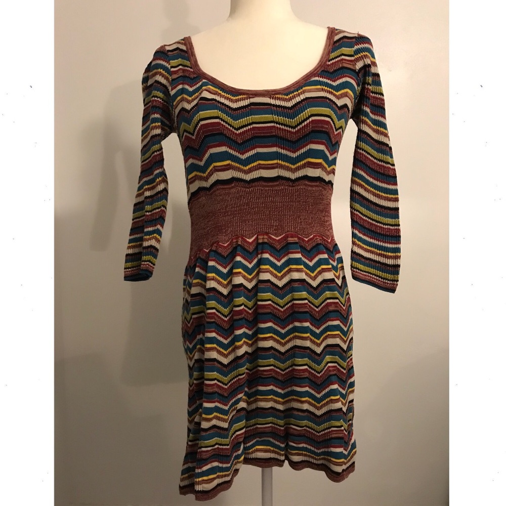 Jessica Simpson Knitted Y2K Striped Sweater Dress