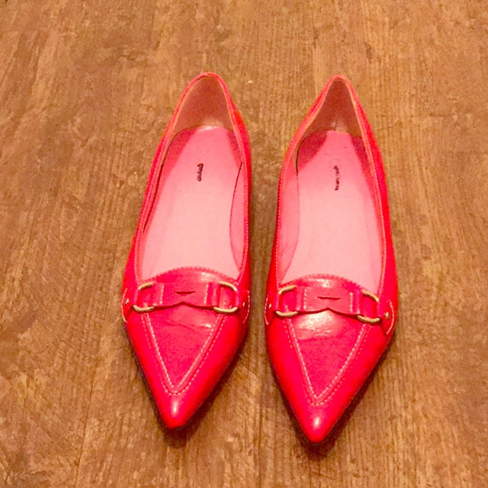 J Crew Pointed Toe Flats Size 9 in Red