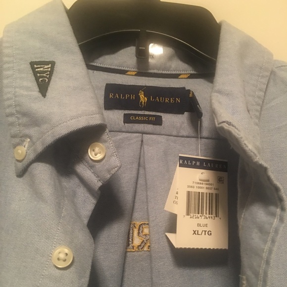NWOT Ralph Lauren Varsity Oxford Shirt Size XL - Picture 2 of 6