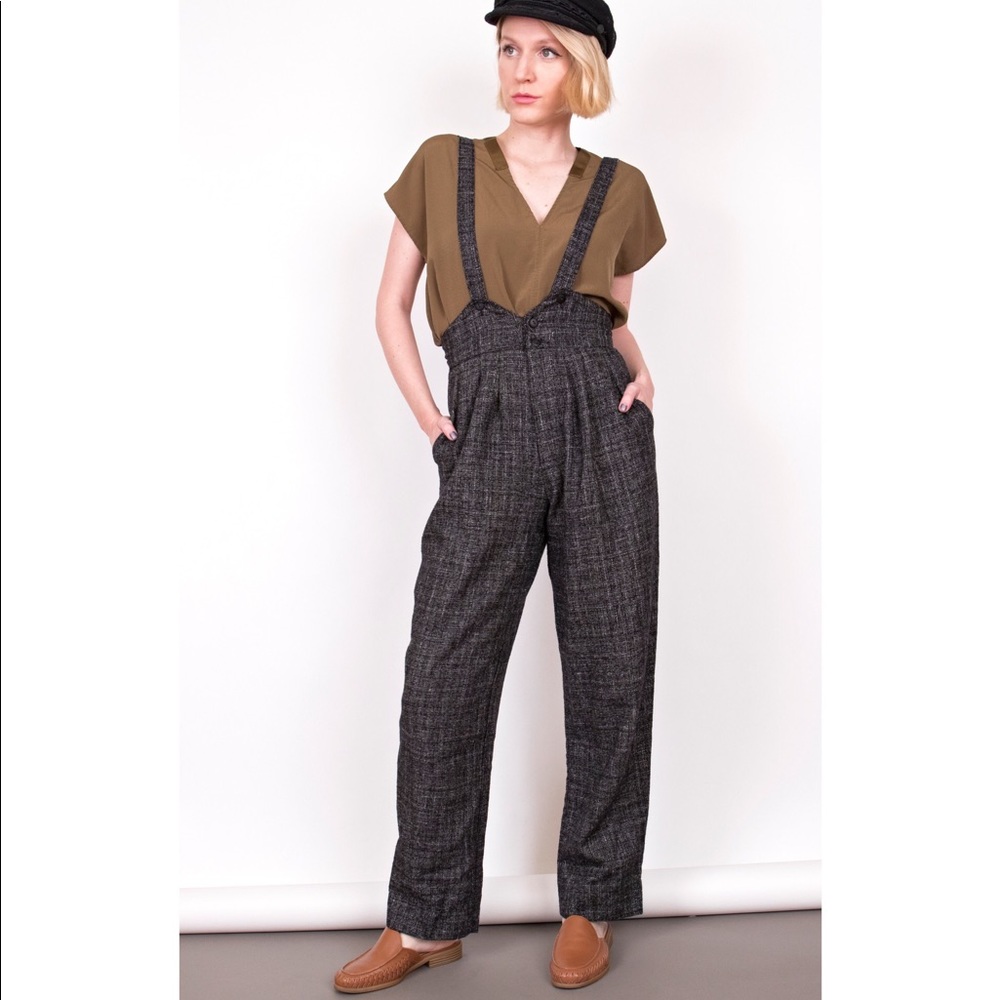 ❌Sold❌Vintage 80 high waist suspender trouser pant - Picture 2 of 5