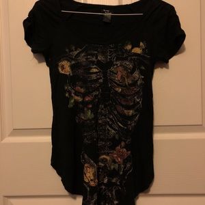 Black rib cage shirt