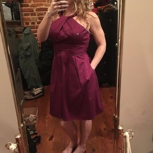 David's Bridal Reverse halter, deep purple/wine