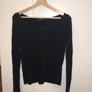 Brandy Melville Black Button Up Henley Longsleeve