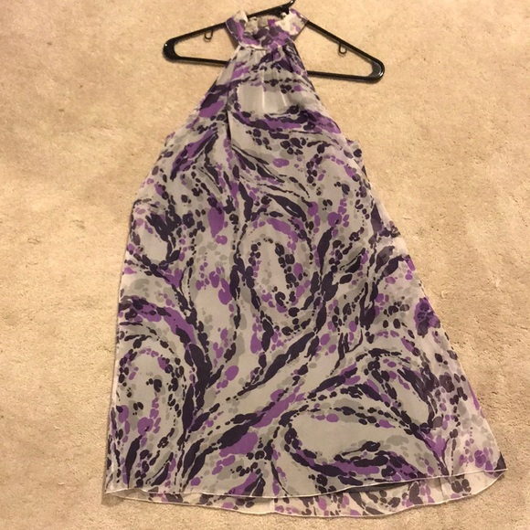armani exchange halter dress NEW Armani Exchange Sz 2 Black White Stripe Flowy Assymetrical Hem Halter  Dress