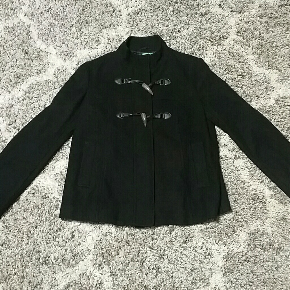 Black Wool Blend Coat