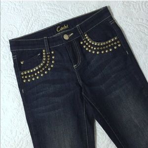 Size 0 Designer Jeans Cache Studded Dark Wash Boot