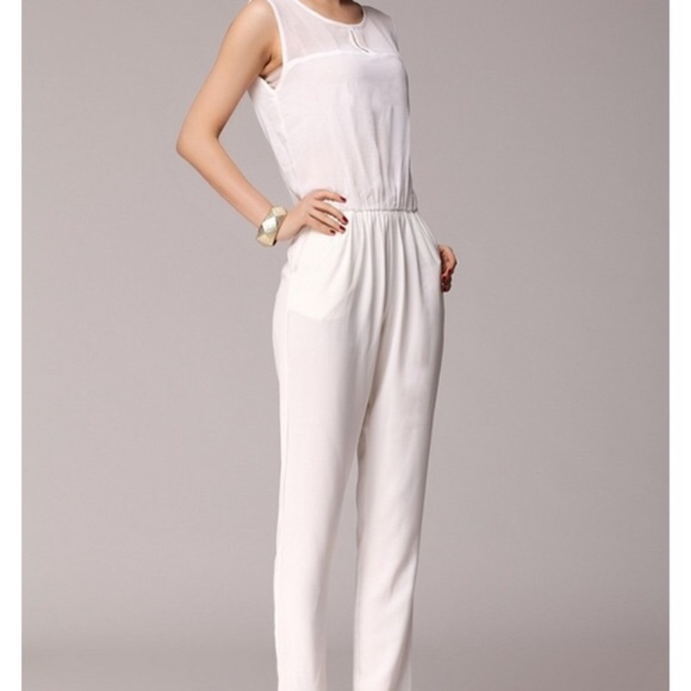 Zara Sleeveless Jumpsuit - White