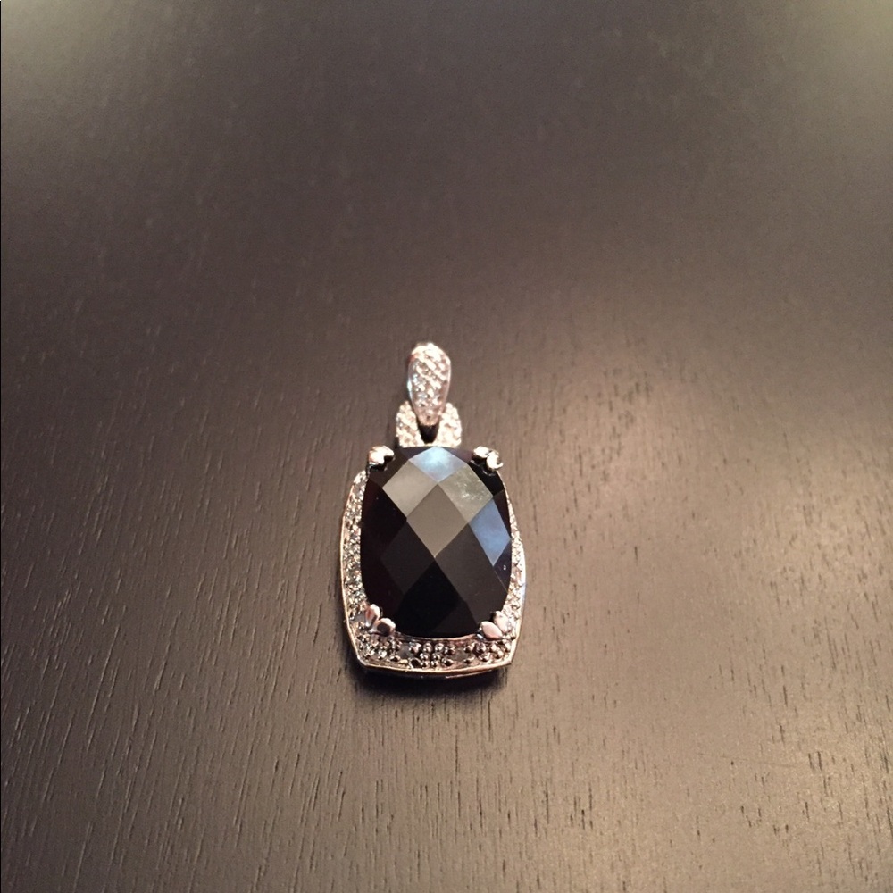 Black Onyx and Diamond Pendant