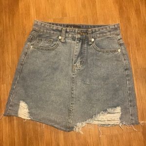 Jean/Demin Distressed Skirt