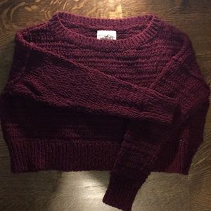 Hollister off shoulder long sleeved knit sweater