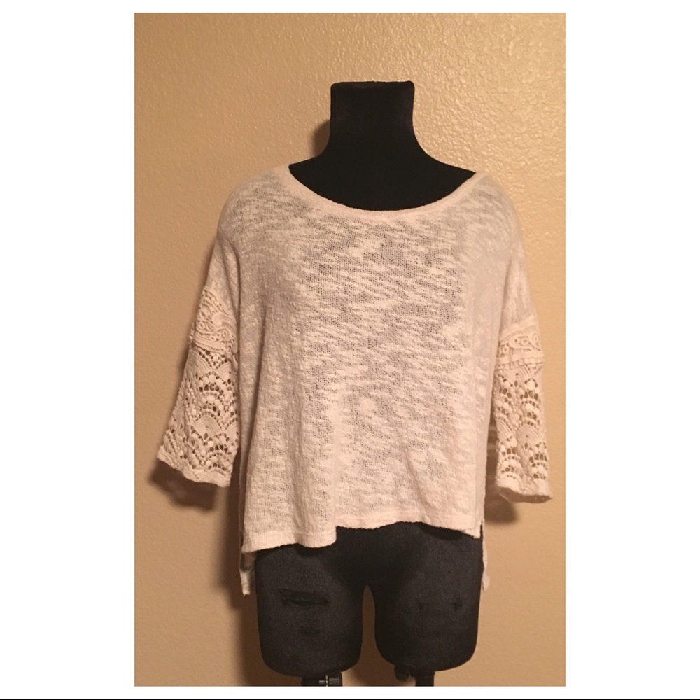 Anthropologie Lace and Knit Top - Picture 3 of 5