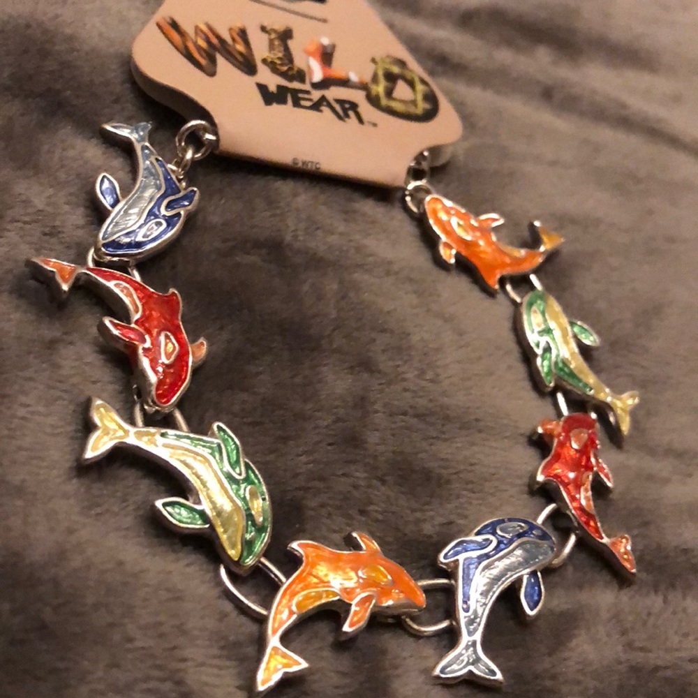 3 for $13 mix and match! Colorful Dolphin Bracelet