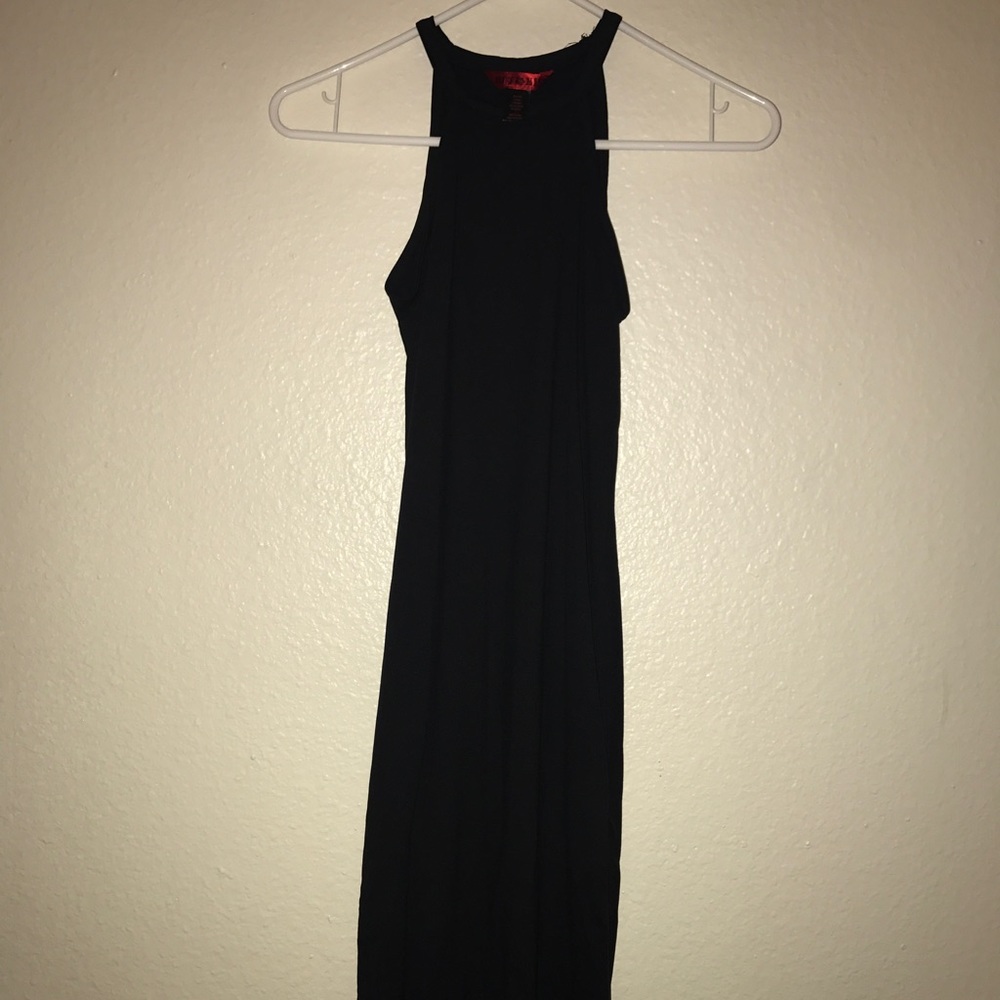 Black knee-length dress