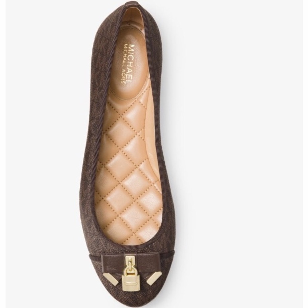 Brown Michael Kors Monogrammed Flats