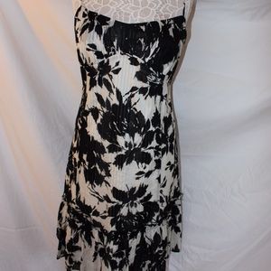 Ann Taylor LOFT  Black and White Floral Dress